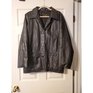 Salon Studio by Haband mens size large black vintage genuine leather & lined